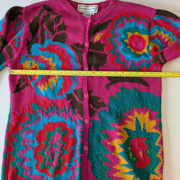 Vintage Adrienne Vittadini Cotton Cardigan Multi Colors - Picture 11 of 12